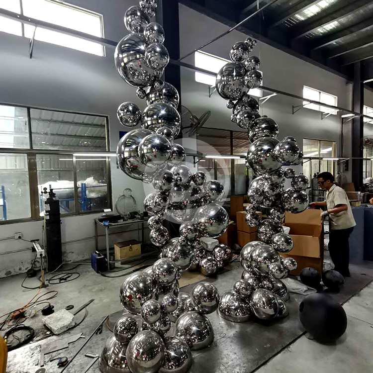 Metal Irregular group Mirror Ball Sculpture